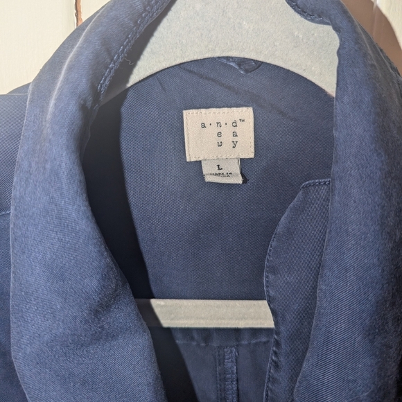 Navy Blue Utility Cargo Jacket Fall Spring by A New Day Size L - Picture 2 of 3